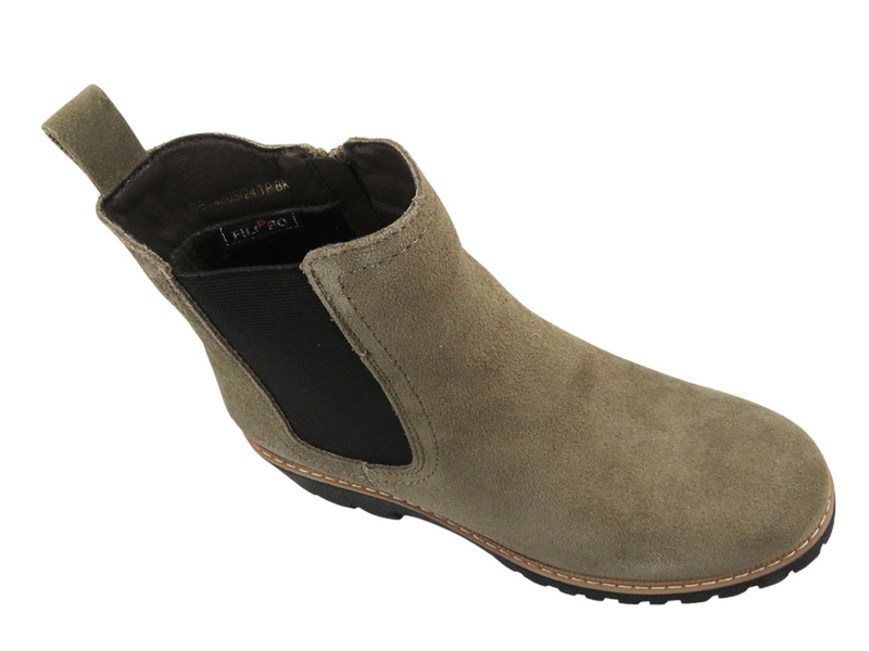 Skórzane botki damskie - Filippo DBT4805/24, beżowo czarne