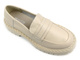 Skórzane półbuty, loafersy damskie - Big Star LL274457, beżowe