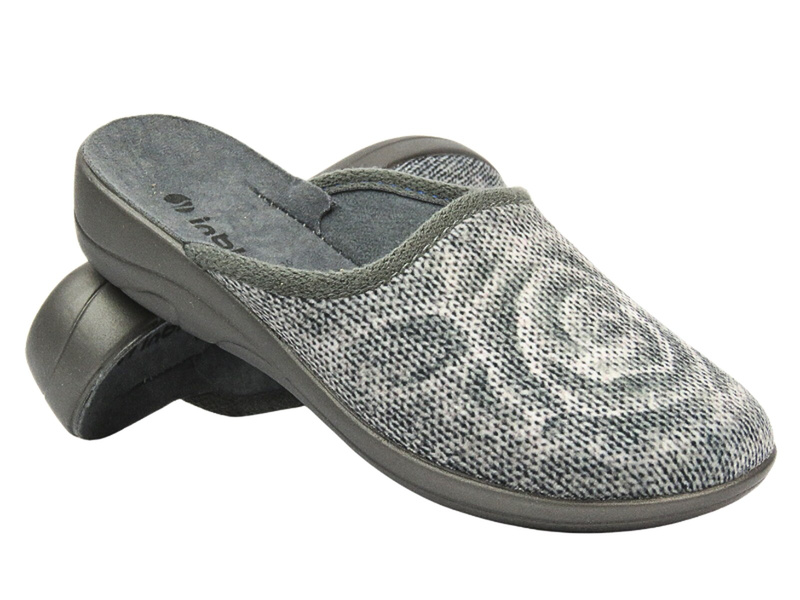 Kapcie Domowe Damskie Inblu RO-09 Szare Wsuwane