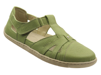 Barefoot skórzane minimalistyczne półbuty damskie zielone Helios Komfort 466