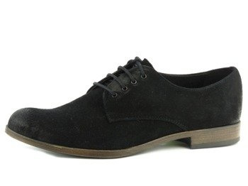 Półbuty męskie nubukowe CONHPOL 5800, czarne