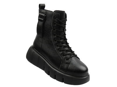 Skórzane botki damskie czarne Cambell 25-19339