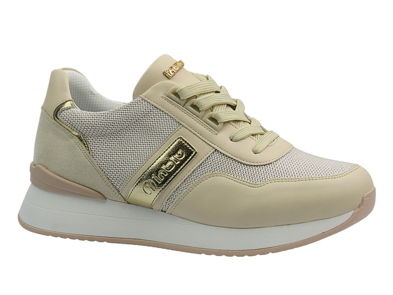 Sneakersy damskie sznurowane beżowe INBLU IN-366