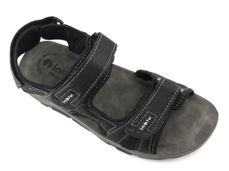 Wygodne, klasyczne sandały męskie - INBLU TO-06, czarne