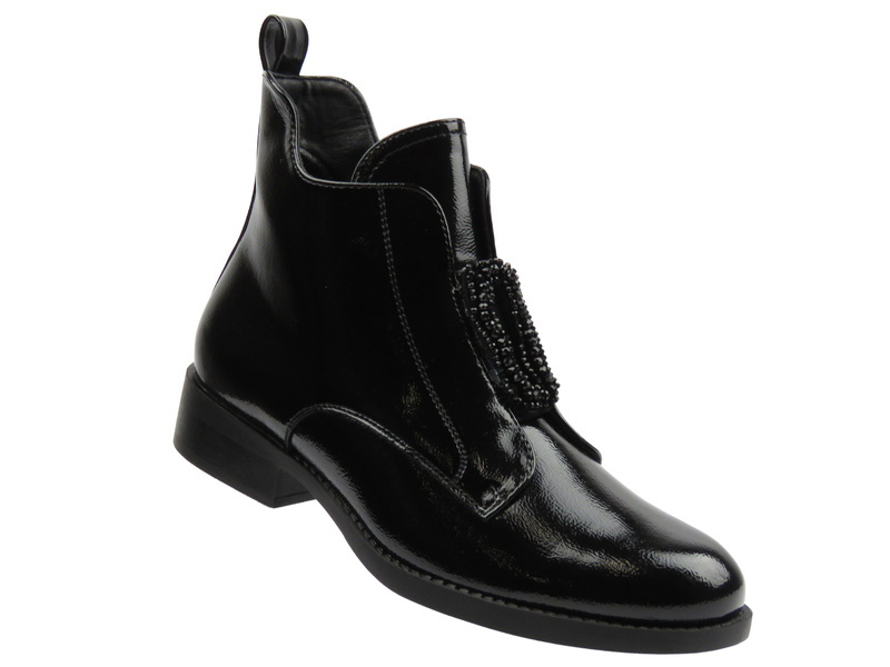 Ocieplane botki damskie - S. Barski HY52-525, czarne