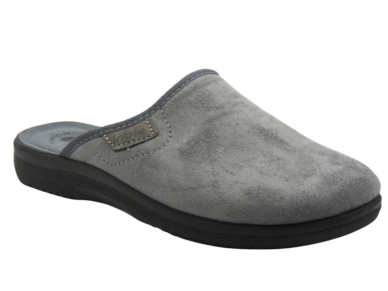 Kapcie męskie z miękką wkładką, Inblu DG-82U szare