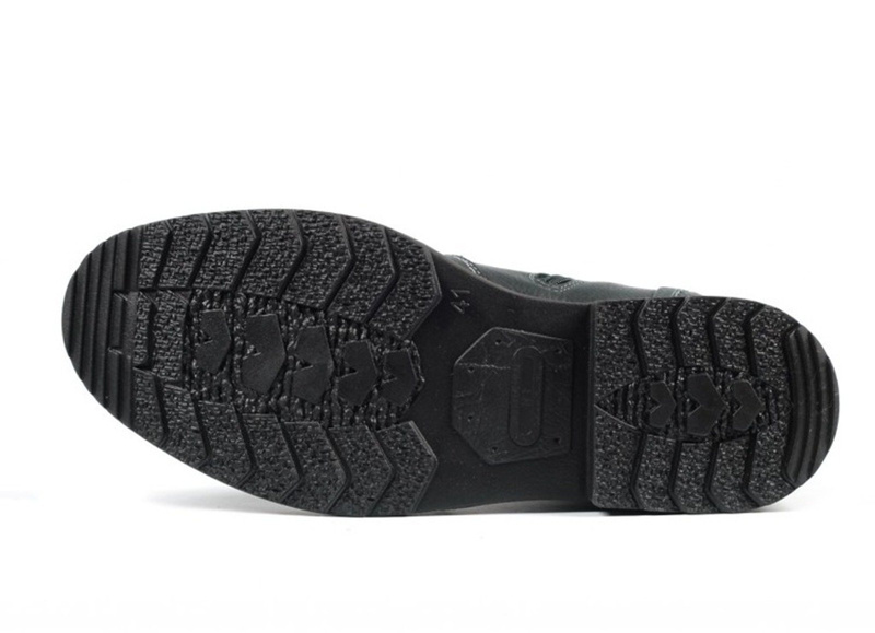 Skórzane botki męskie ocieplone wełną - Riko 607, czarne