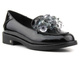 Eleganckie półbuty, loafersy damskie lakierowane - Potocki 23-12043BK, czarne 