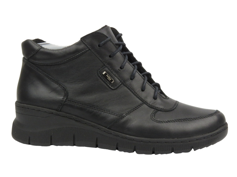 Skórzane botki damskie polskiego producenta - HELIOS Komfort 543S, czarne 2