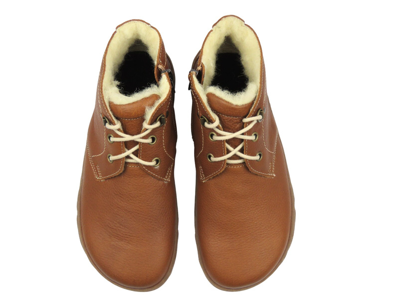 Barefoot botki minimalistyczne damskie brązowe Helios Komfort 501P