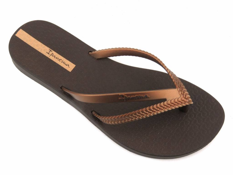 Japonki damskie basenowe - Ipanema 82067, brązowe