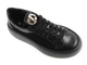Skórzane buty damskie na platformie - Carinii B9405, czarne