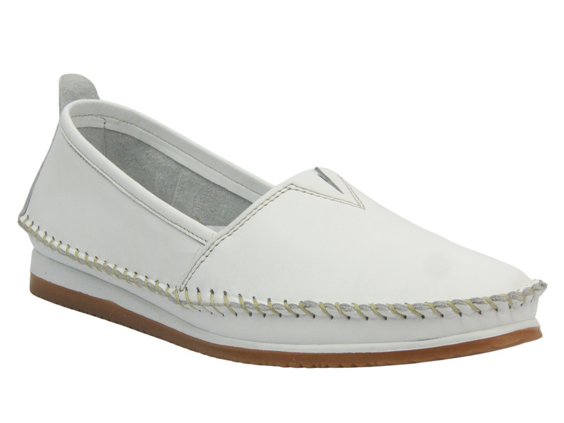 Półbuty damskie - Nika Komfort H-741, białe Polska Marka