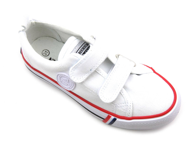Dziecięce trampki zapinane na rzepy - AMERICAN CLUB LH 63/22, białe