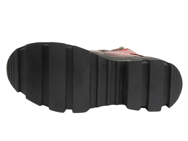 Botki damskie skórzane - VACARRO 1002, czerwone