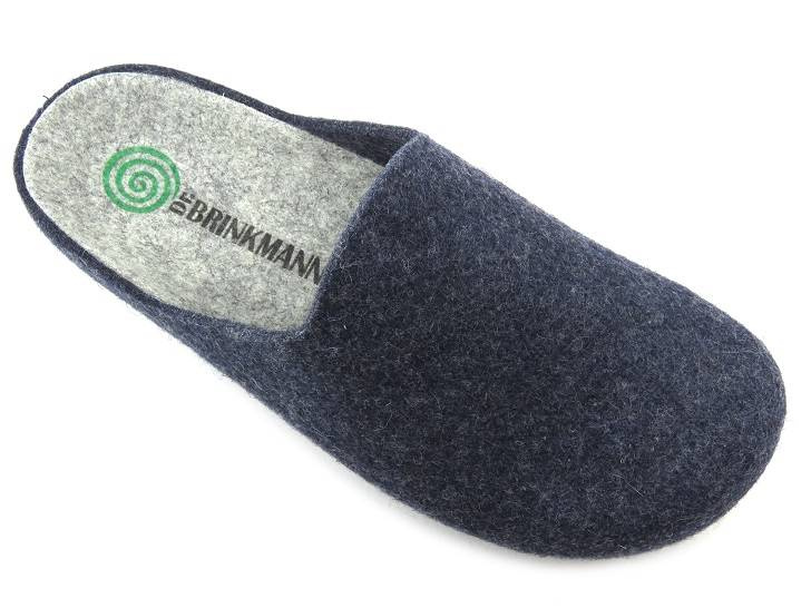Kapcie męskie z naturalnego filcu - BRINKMANN 220215, granatowe