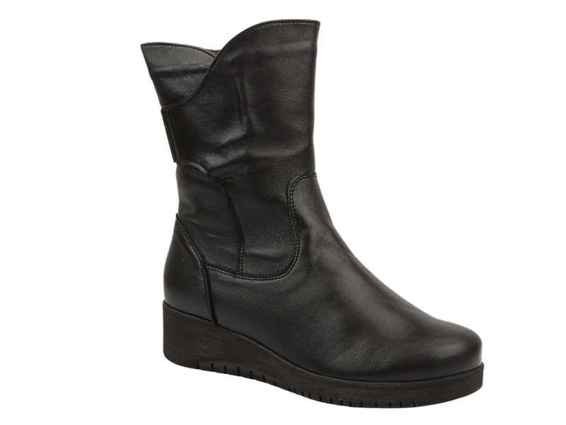 Wygodne kozaki damskie z miękkiej skóry - Galant 761, brązowe