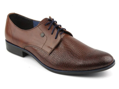 Skórzane półbuty męskie ROSSI 624, brąz F