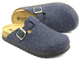 Filcowe kapcie damskie ze skórzaną wkładką - Inblu DJ-07, granatowe