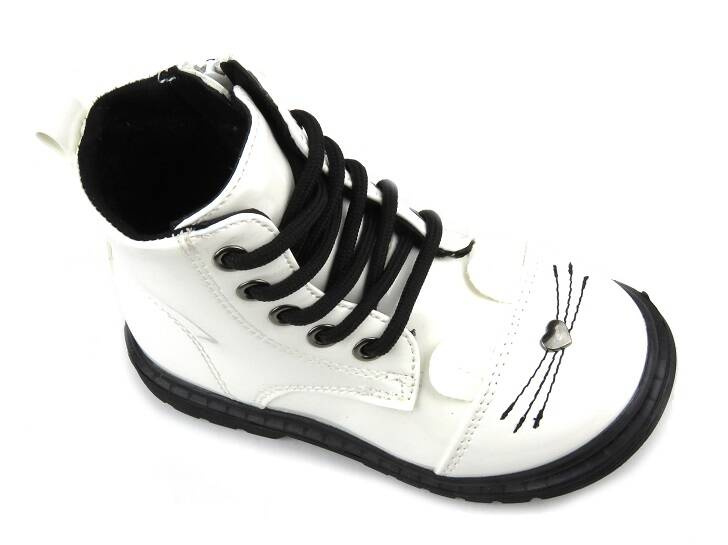 Ciepłe botki, trapery dziecięce - Miss E 21DZ23-4309, białe