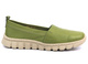 Skórzane półbuty, mokasyny damskie na wiosnę i lato - HELIOS Komfort 405, zielone