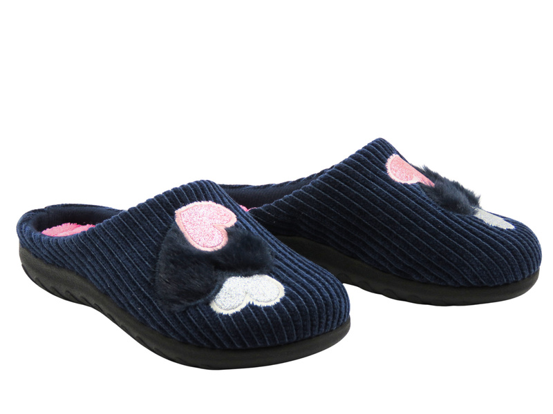 Miękkie kapcie damskie niebieskie INBLU 155D173