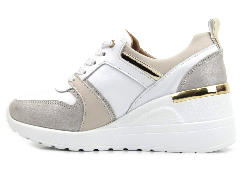 Sneakersy, buty sportowe damskie S. BARSKI AL21405, białe