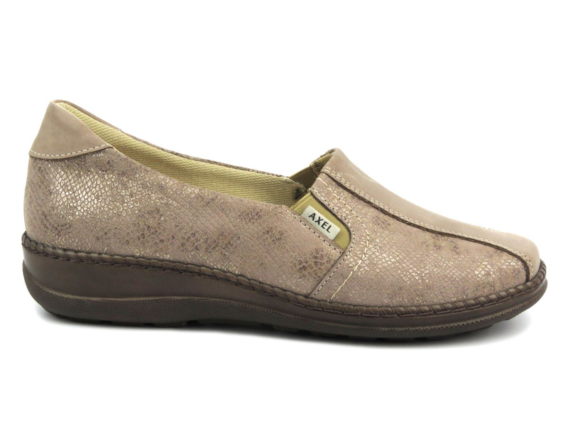 Półbuty damskie o podwyższonej tęgości H - AXEL 1525, beżowe