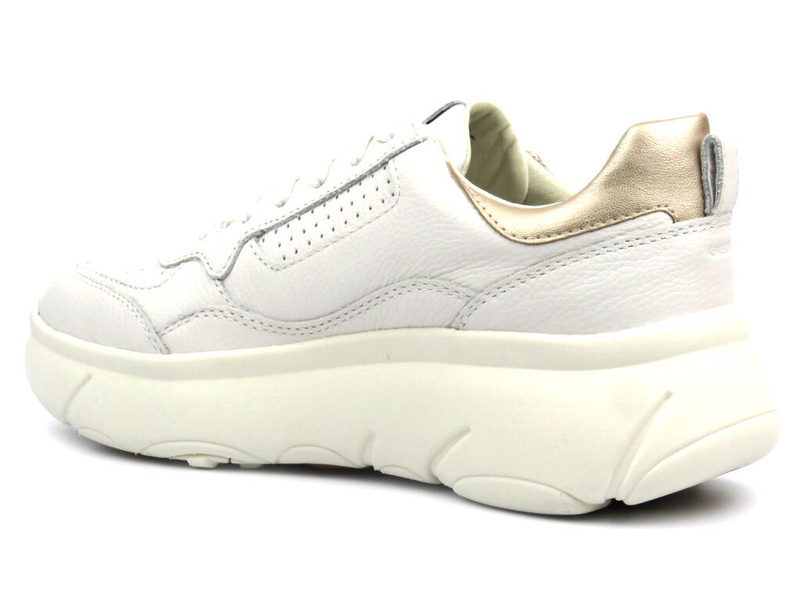 Sneakersy damskie renomowanej marki - GEOX D45NHB, białe