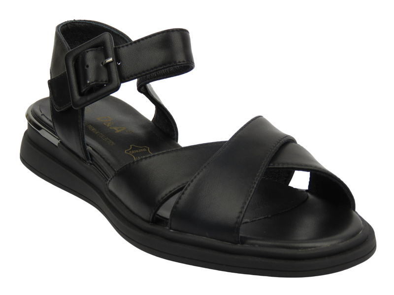 Sandały damskie na platformie - S. Barski CR51-473, czarne