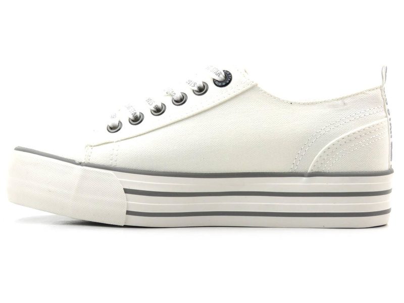 Trampki damskie na grubej podeszwie - BIG STAR KK274012, białe