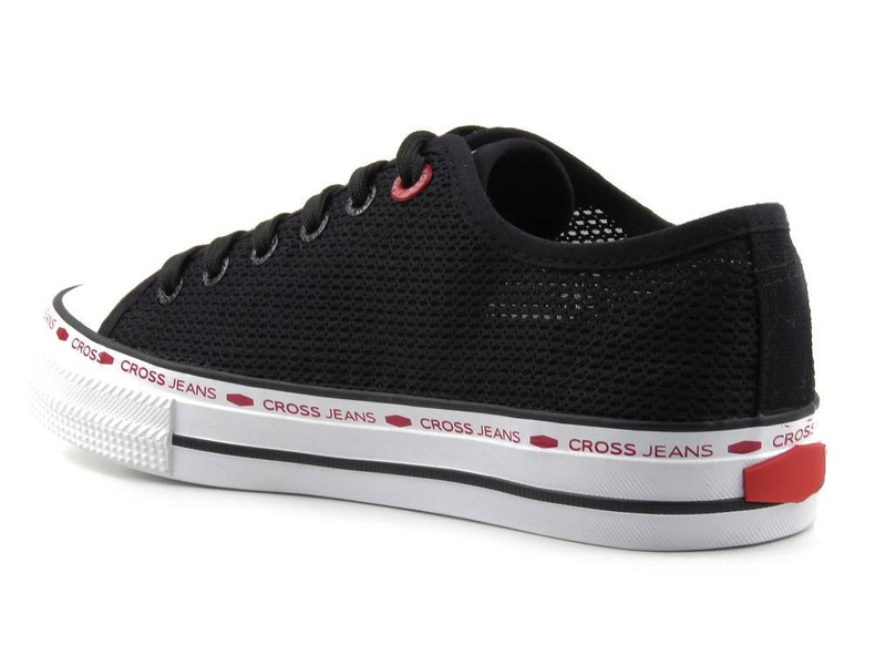 Siateczkowe trampki damskie na wiosnę i lato - Cross Jeans FF2R4015C, czarne