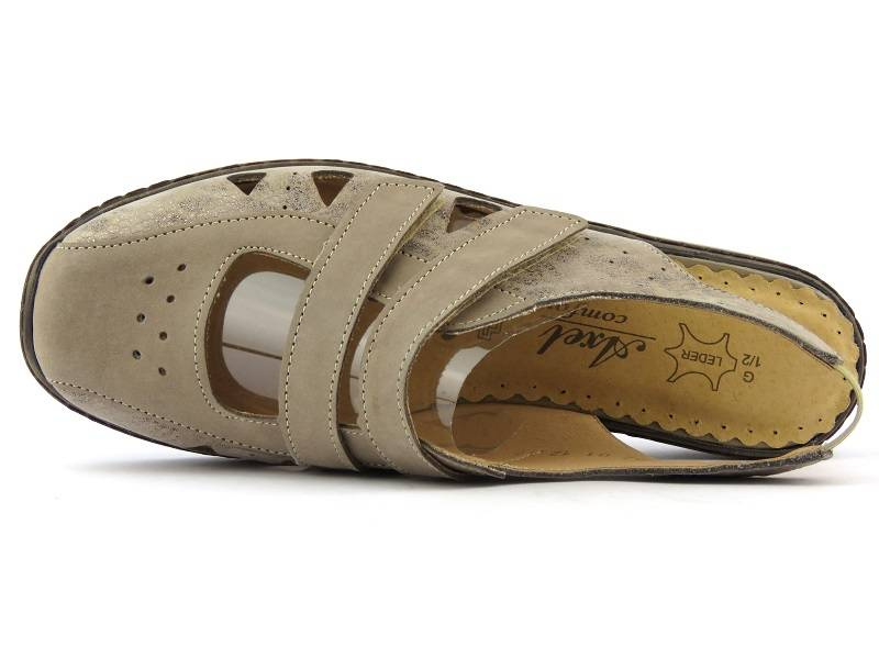 Wygodne sandały damskie o tęgości G 1/2 - Axel 2498, beżowe