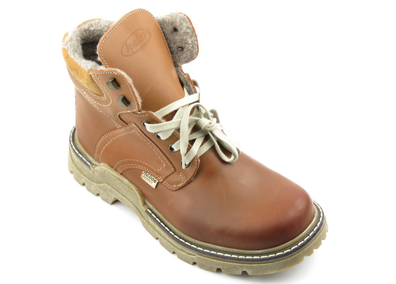 Ciepłe trapery damskie na grubej podeszwie - HELIOS Komfort 616, brązowe