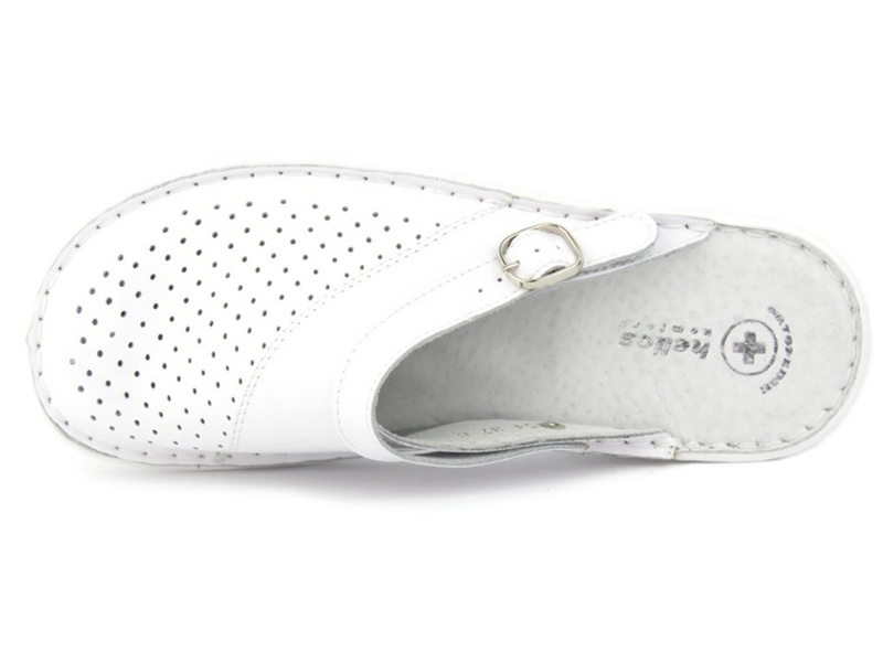 Wygodne klapki damskie sanitarne - Helios Komfort 654, białe