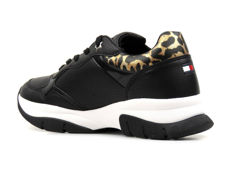 Buty sportowe, sneakersy damskie - TOMMY HILFIGER T3A4-31173-1242999, czarne z panterką
