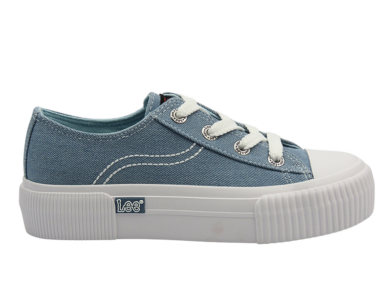 Trampki damskie na platformie - Lee 50251001.21H niebieskie
