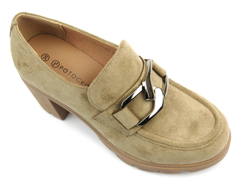 Eleganckie buty damskie - Potocki 24-12041, beżowe
