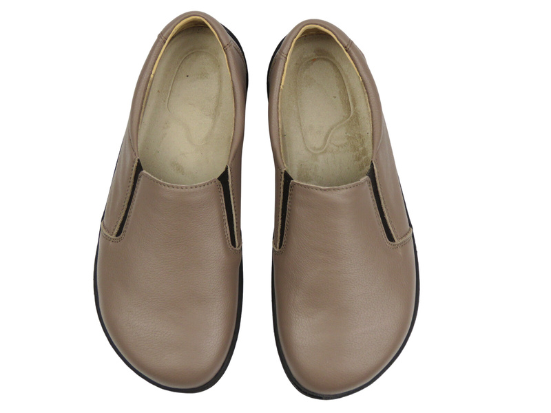 Skórzane półbuty barefoot khaki Helios Komfort 452