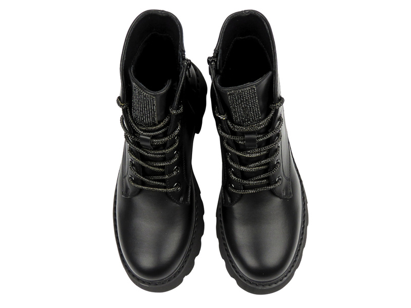 Wygodne botki damskie z miękkiej skóry Inblu IC‑61, czarne