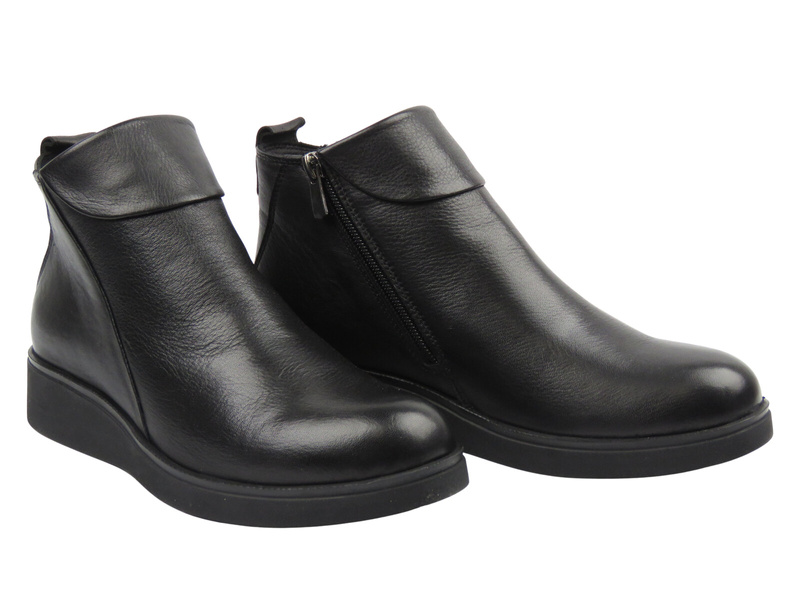 Botki damskie skórzane czarne Nika Komfort 0639-252401