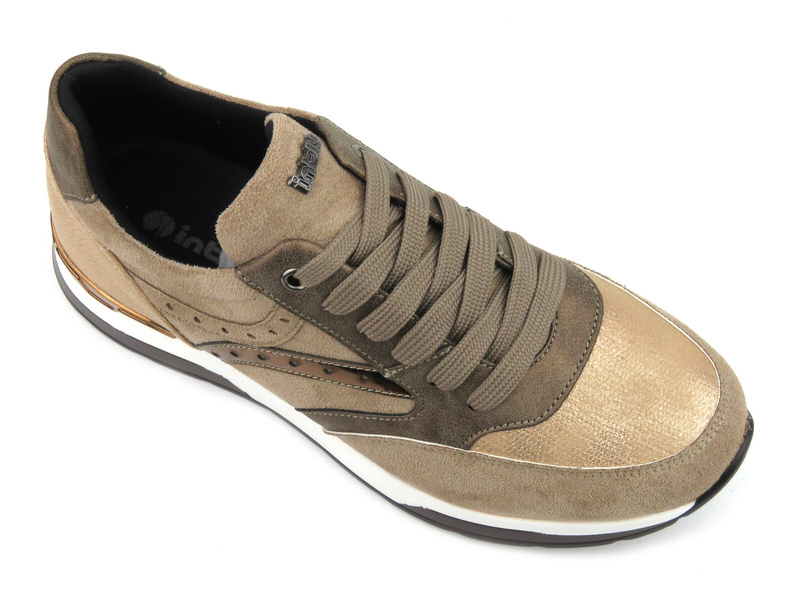 Sneakersy damskie na platformie - INBLU IN001302, beżowe