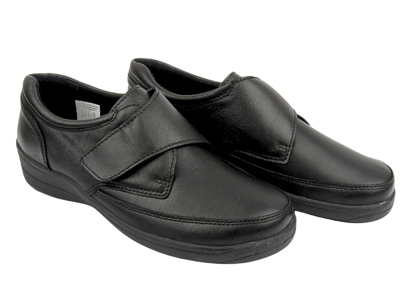 Półbuty damskie o podwyższonej tęgości H - Comfortabel 940380-01, czarne