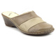 Skórzane klapki damskie HELIOS Komfort 903, beżowe