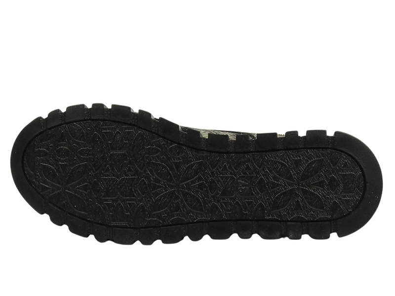 Sneakersy damskie ze skóry naturalnej- VENEZIA R015NUGOOSP047, czarno-złote