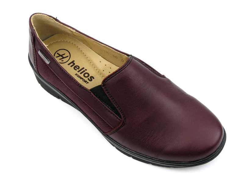 Półbuty damskie typu slip on - Helios Komfort 350-2, ciemna wiśnia 2