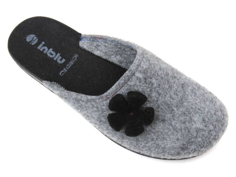 Kapcie, pantofle damskie filcowe - INBLU CA-116, srebrne