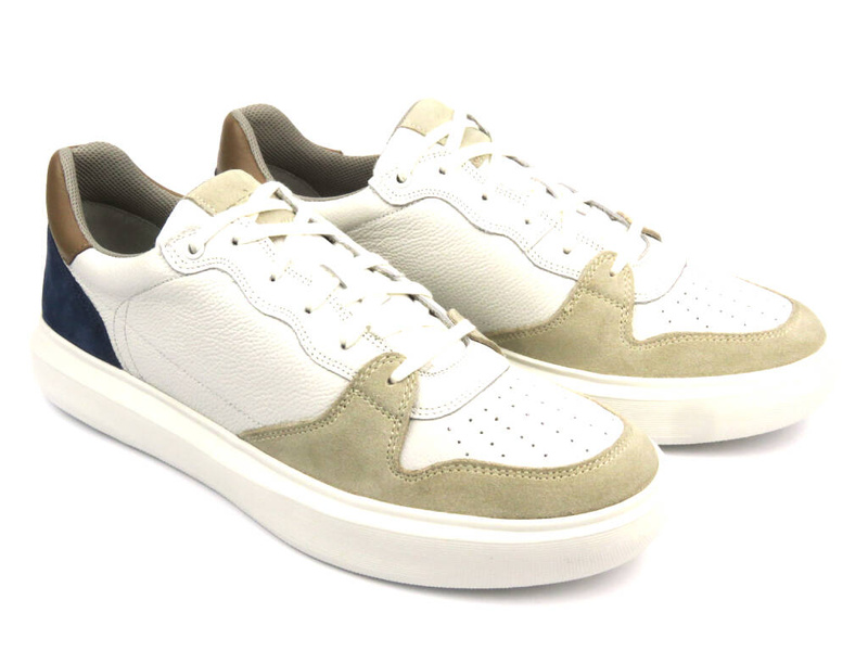 Sneakersy męskie renomowanej marki - GEOX U455WB, białe