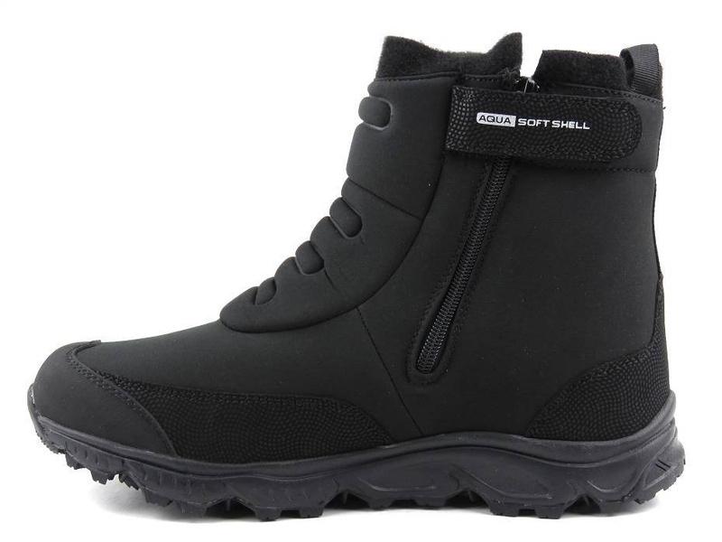Śniegowce męskie na suwak - DK Softshell 15080, czarne
