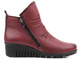 Botki damskie na dwa suwaki - COMFORTABEL 962319, bordowe